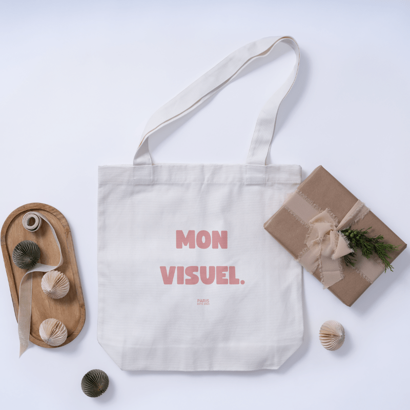 Tote bag blanc personnalisé cadeau idéal fêtes ou anniversaire. Vendu imprimé à l'unité