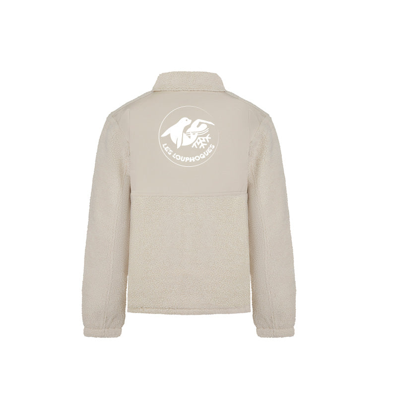 Veste sherpa Les Louphoques pour homme avec broderie logo dos
