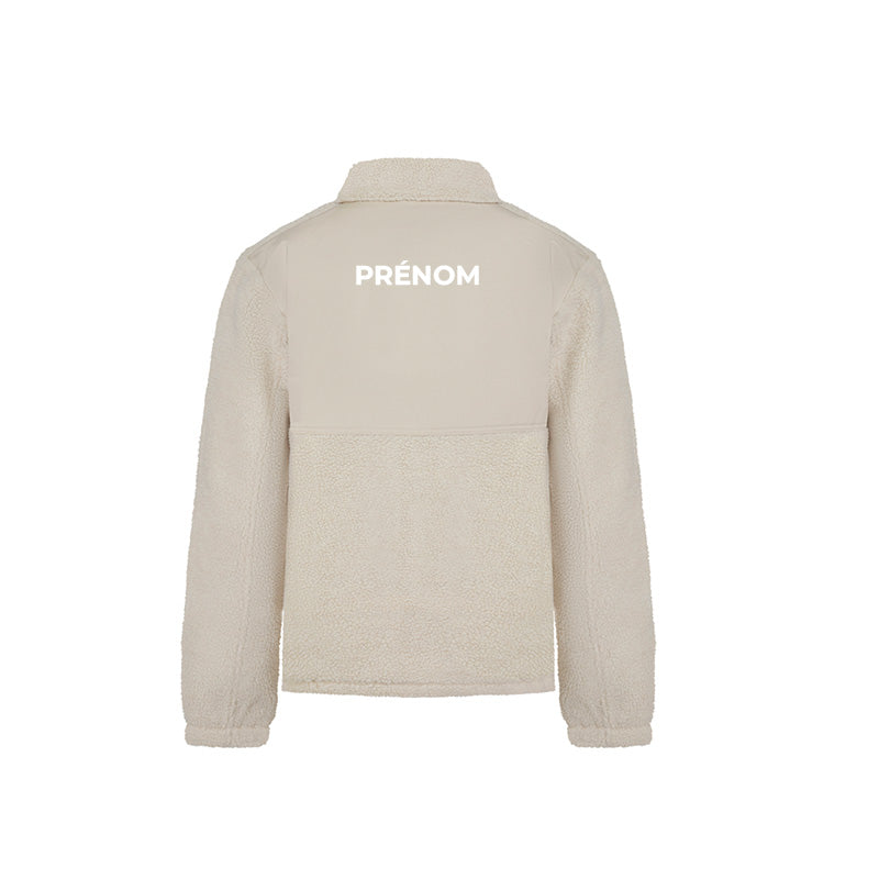Veste sherpa Les Louphoques pour homme avec broderie prénom dos