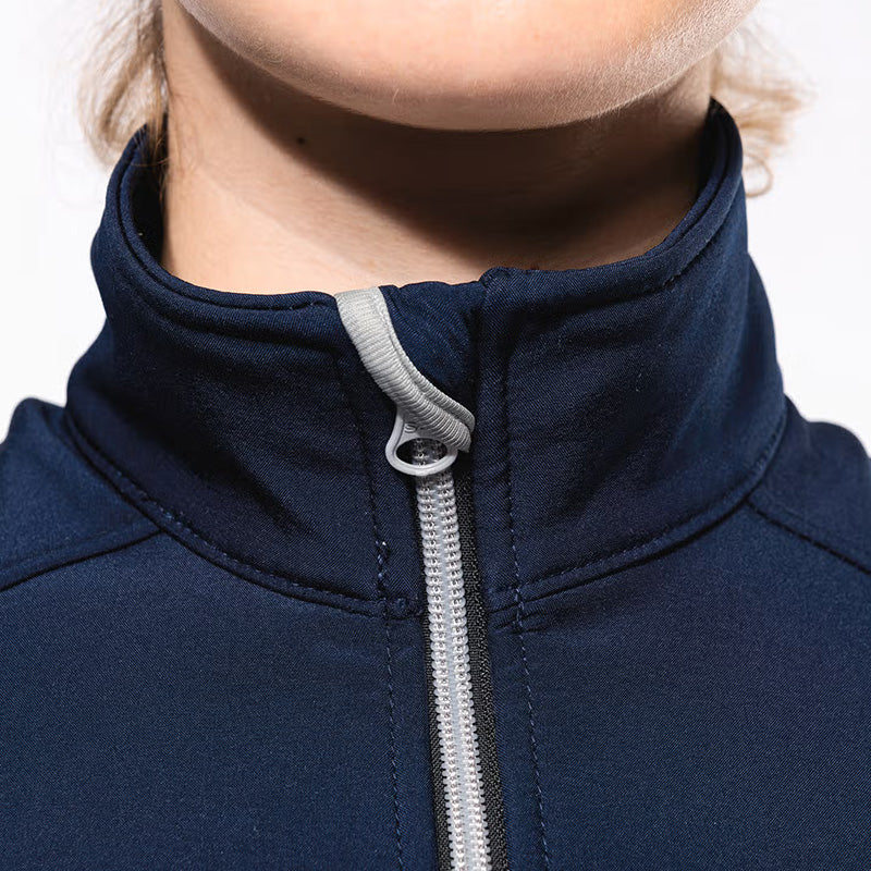 Zip de la veste softshell à manches longues personnalisée pour femme