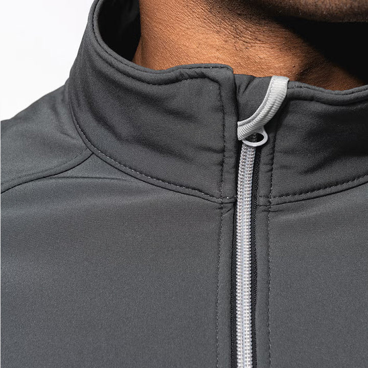 Zip de la veste softshell à manches longues personnalisée pour homme
