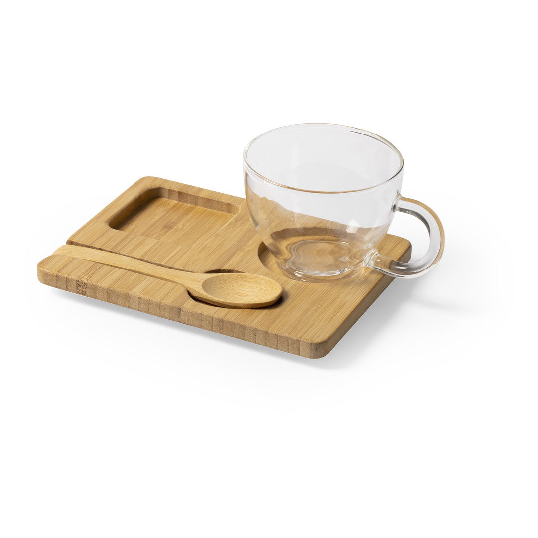 Coffret Tasse en Verre et Ustensiles en Bambou