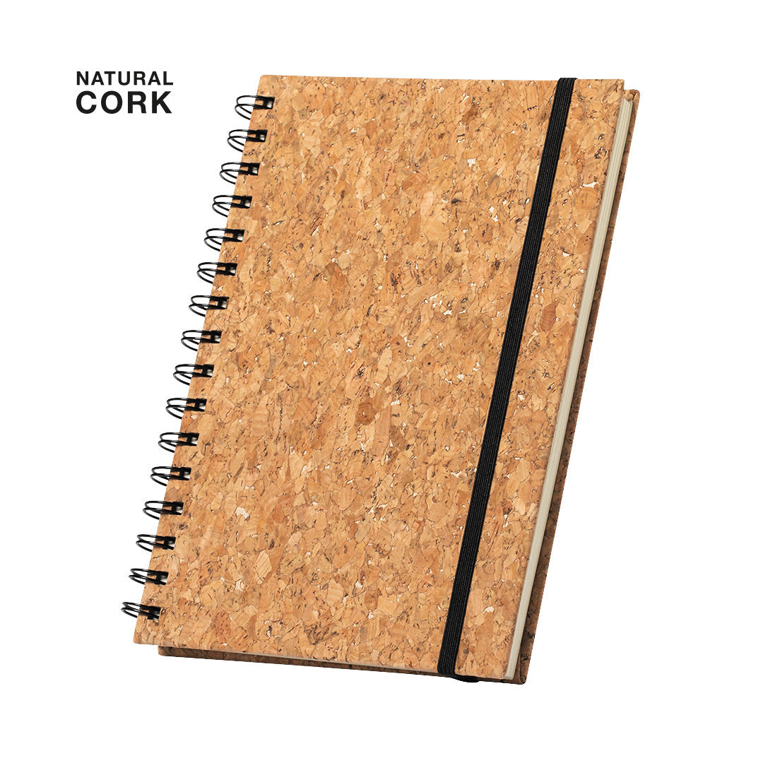 Cork spiral notebook