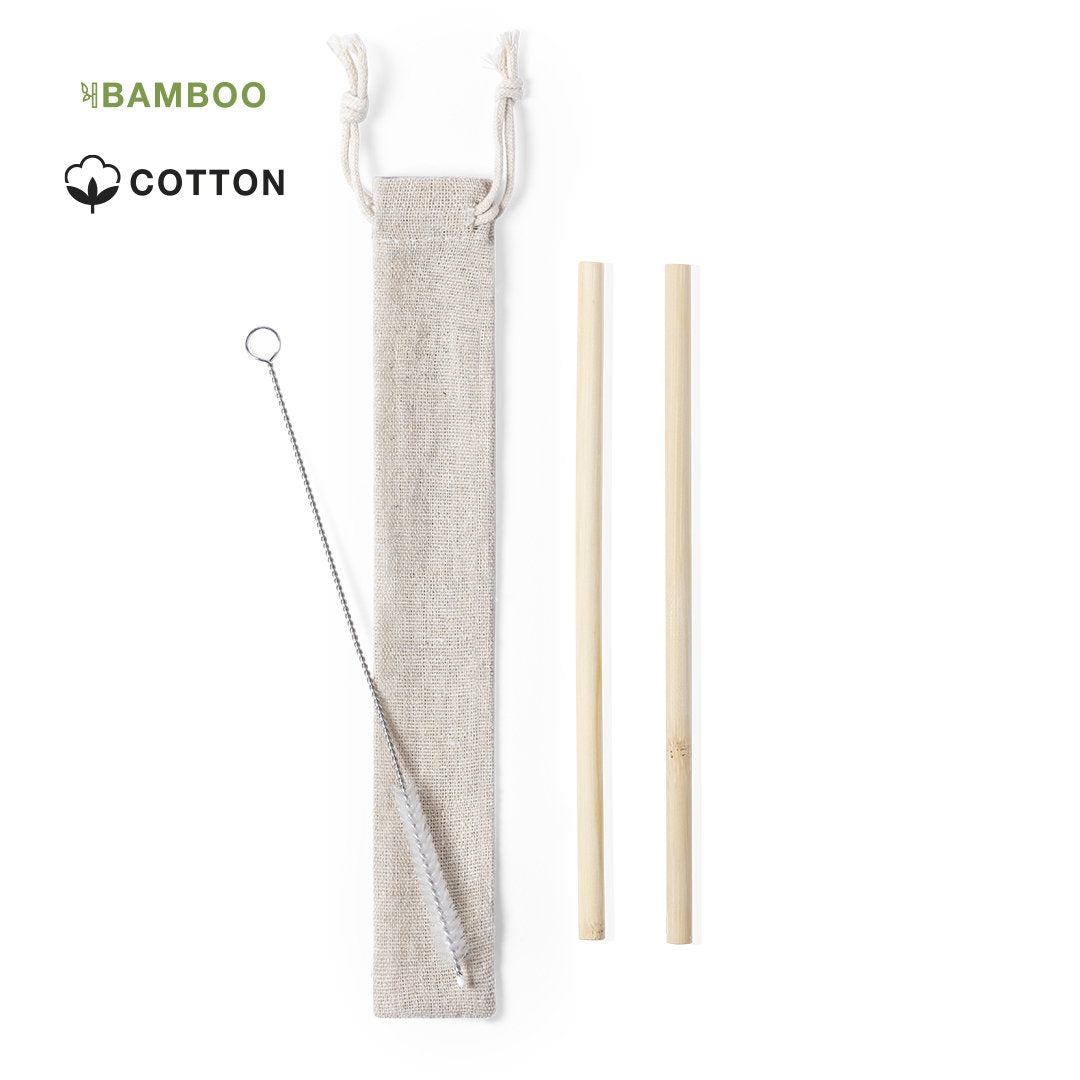 Set de pailles en bambou personnalisées - Ensemble écologique de 2 pièces