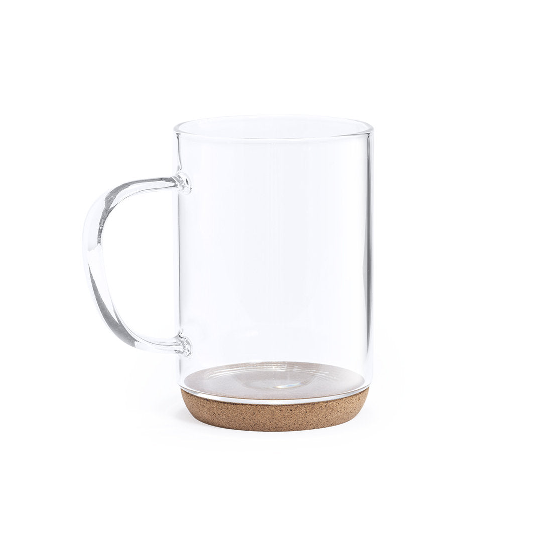 Tasse en verre borosilicate avec base en liège