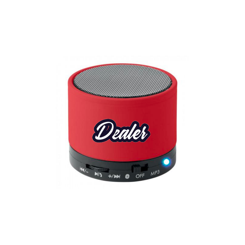 Enceinte bluetooth ronde rouge. Enceinte sans fil de couleur