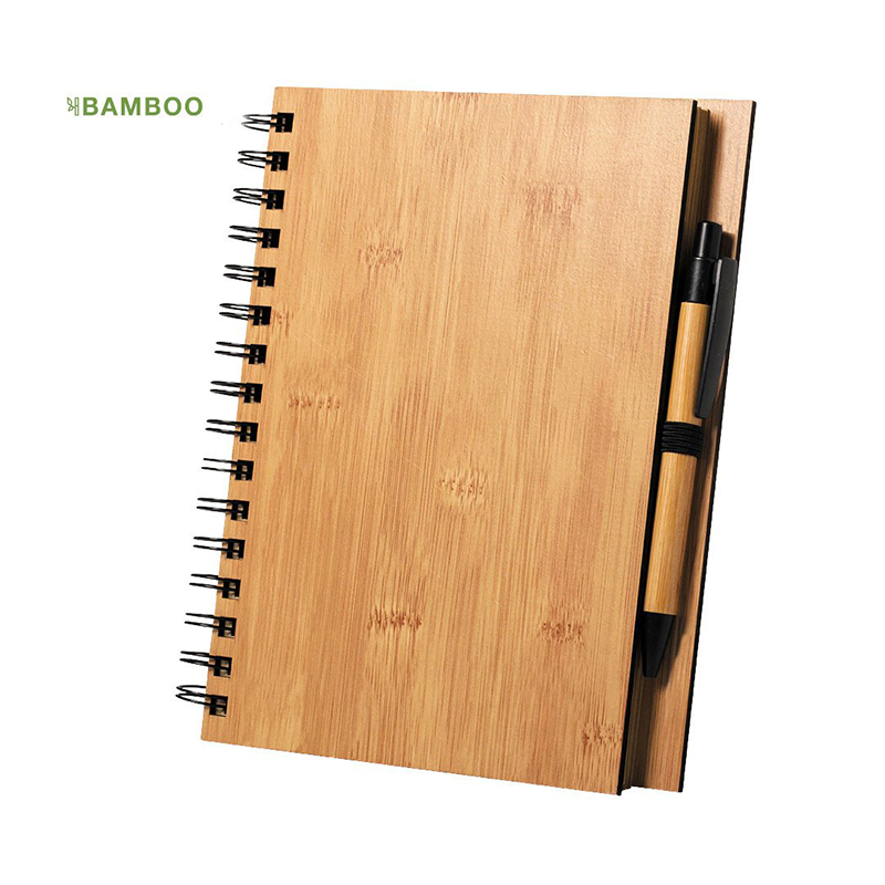 Carnet A5 en bambou avec stylo personnalisable