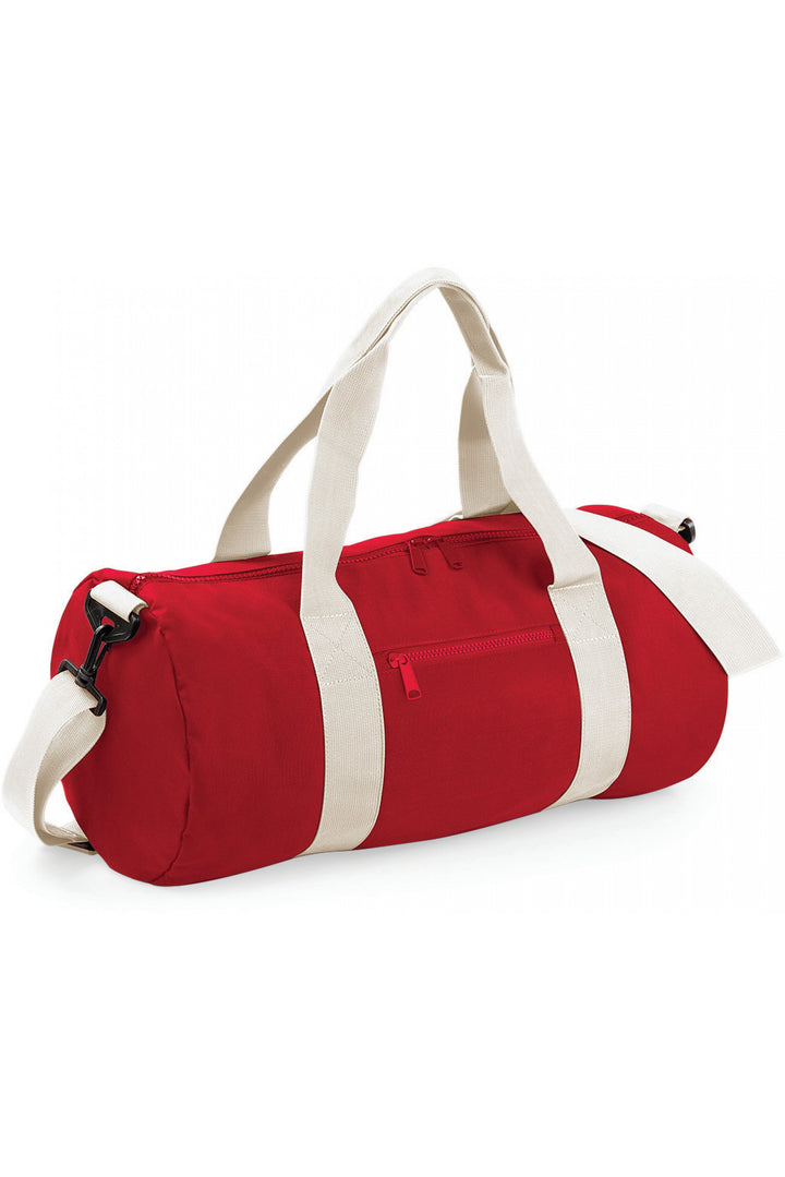 Sac de sport rouge personnalisable avec poche zippée