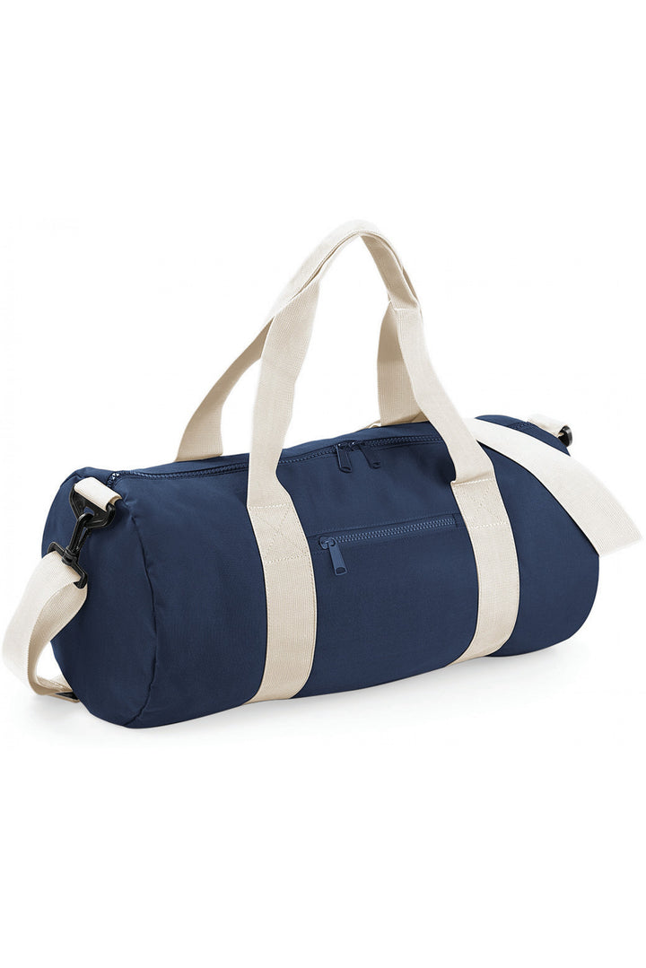 Sac de sport bleu marine personnalisable avec poche zippée résistante