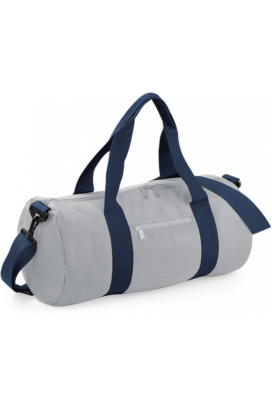 Sac de sport gris et bleu personnalisable avec poche zippée résistante broderie prénom