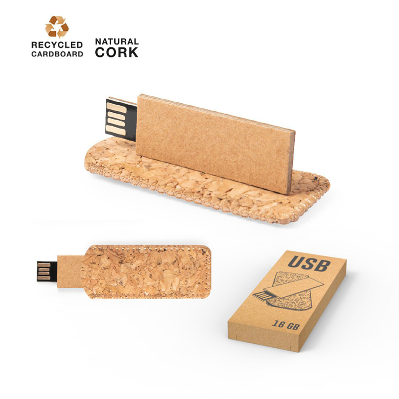 Clé USB GB en Liège et Carton recyclé Personnalisable Tarifs dégressifs disponibles Clef