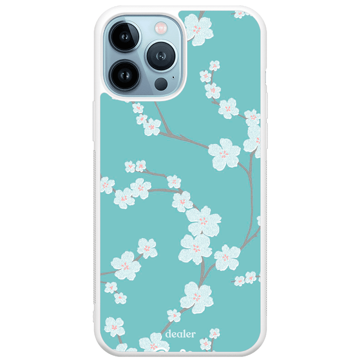 Coque de téléphone avec des fleurs d'arbre japonais, modèle Arbre japonais en silicone renforcé Dealer de coque