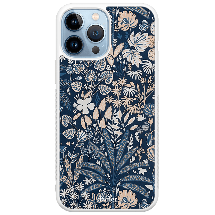 Coque de téléphone avec des fleurs, coque fleurs bleu en silicone renforcé Dealer de coque