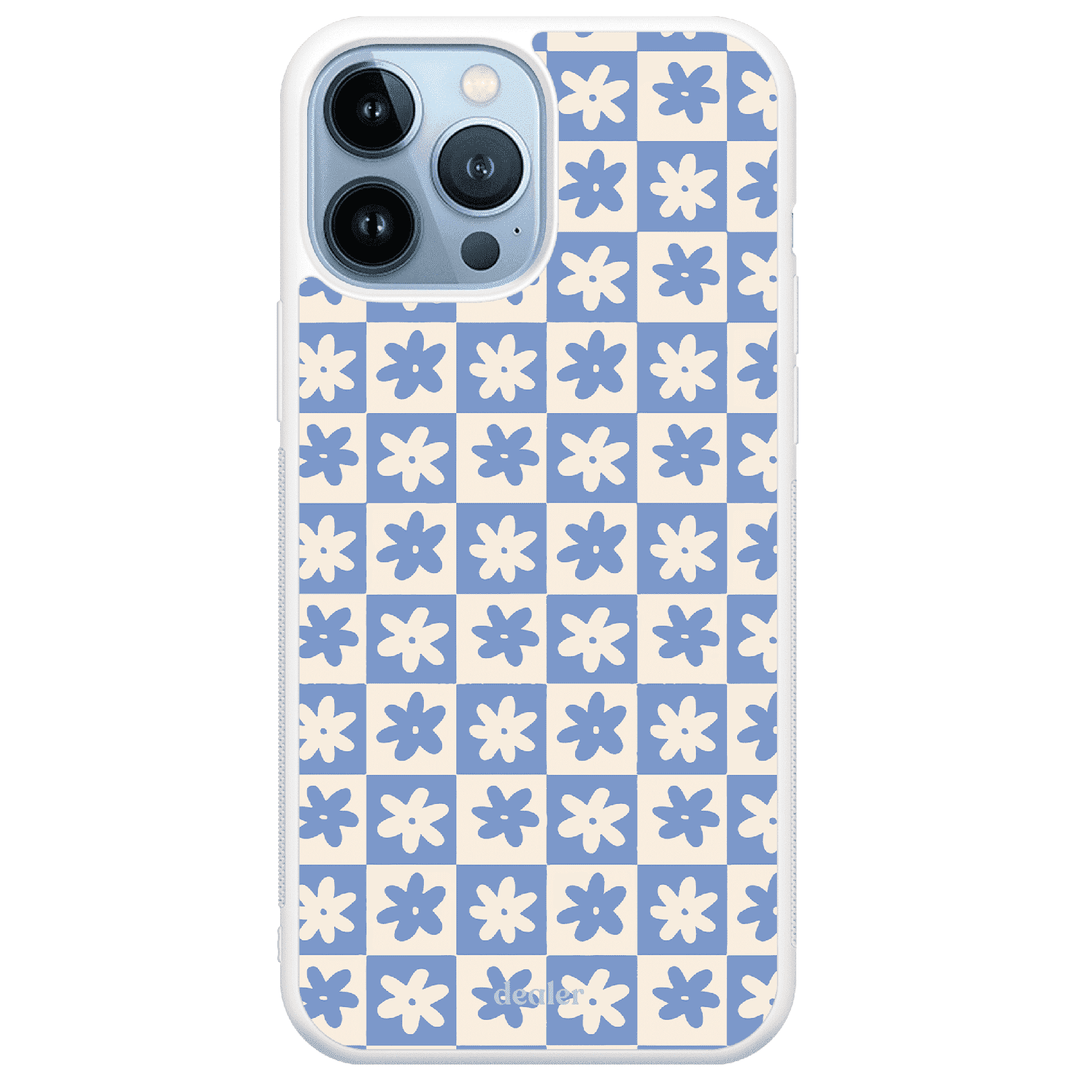 Dealer de coque Coque Coque carré fleurs bleu