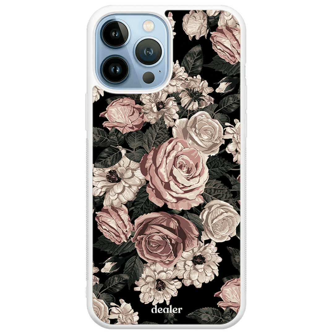 Coque de téléphone avec des roses, coque fleurs anciennes silicone renforcé Dealer de coque