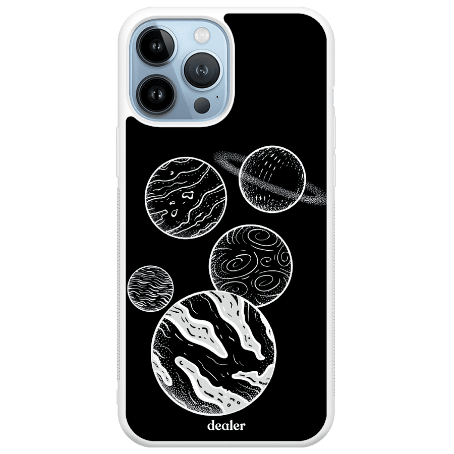 Coque de téléphone avec des planètes, coque galaxie en silicone renforcé Dealer de coque