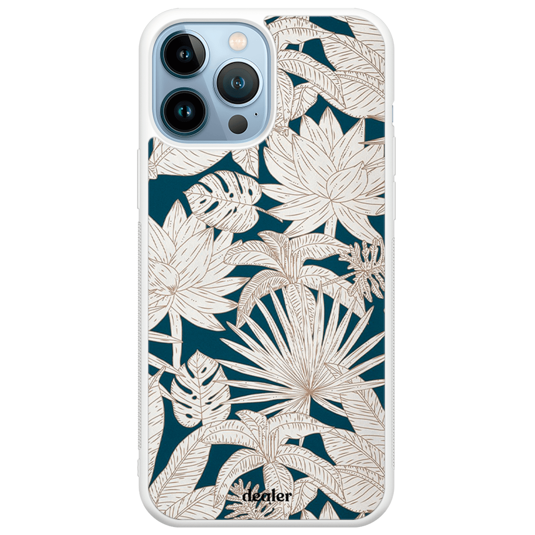 Coque de téléphone avec des fleurs tropicales, jolie coque en silicone renforcé Dealer de coque