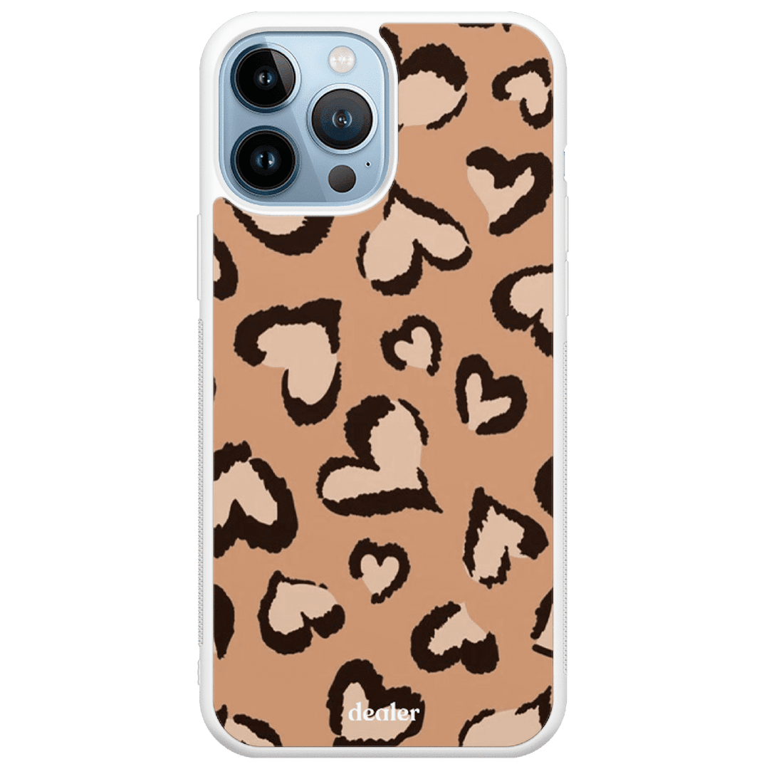 Coque de téléphone avec des coeurs marron, coque mummy en silicone renforcé Dealer de coque