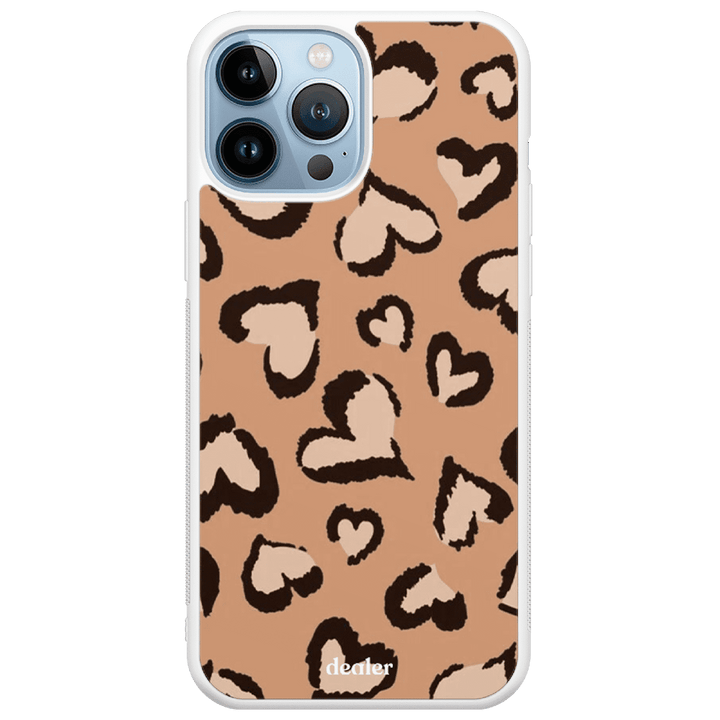 Coque de téléphone avec des coeurs marron, coque mummy en silicone renforcé Dealer de coque