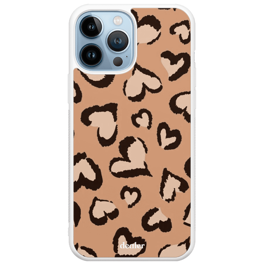 Coque de téléphone avec des coeurs marron, coque mummy en silicone renforcé Dealer de coque