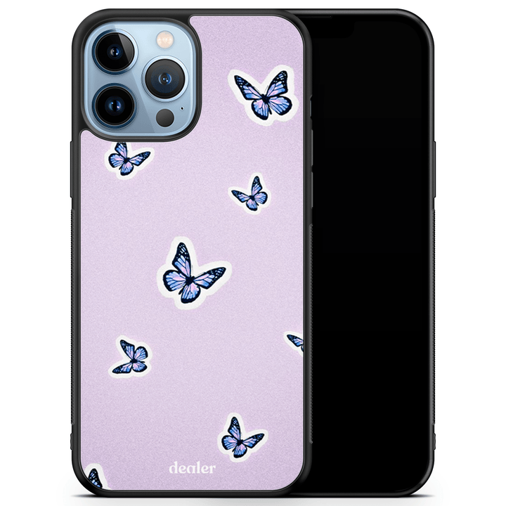 Coque avec des papillons violets, coque papillon en silicone renforcé Dealer de coque