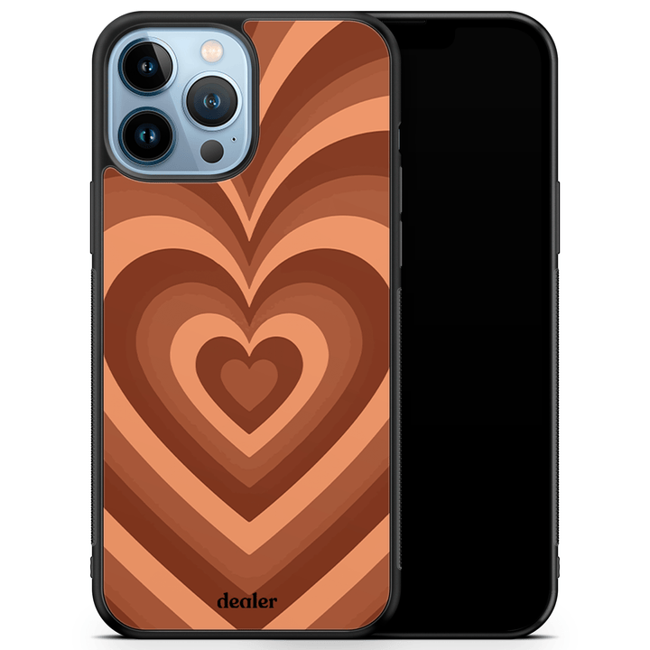 Coque de téléphone avec un coeur, coque coeur marron en silicone renforcé Dealer de coque