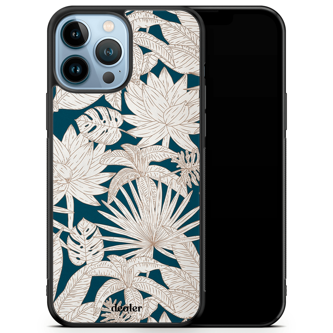 Coque de téléphone pas cher avec des fleurs tropicales, jolie coque en silicone renforcé Dealer de coque