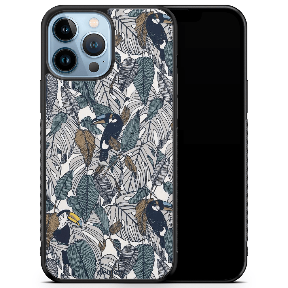 Coque avec des feuilles d'arbre, coque toucan en silicone renforcé Dealer de coque