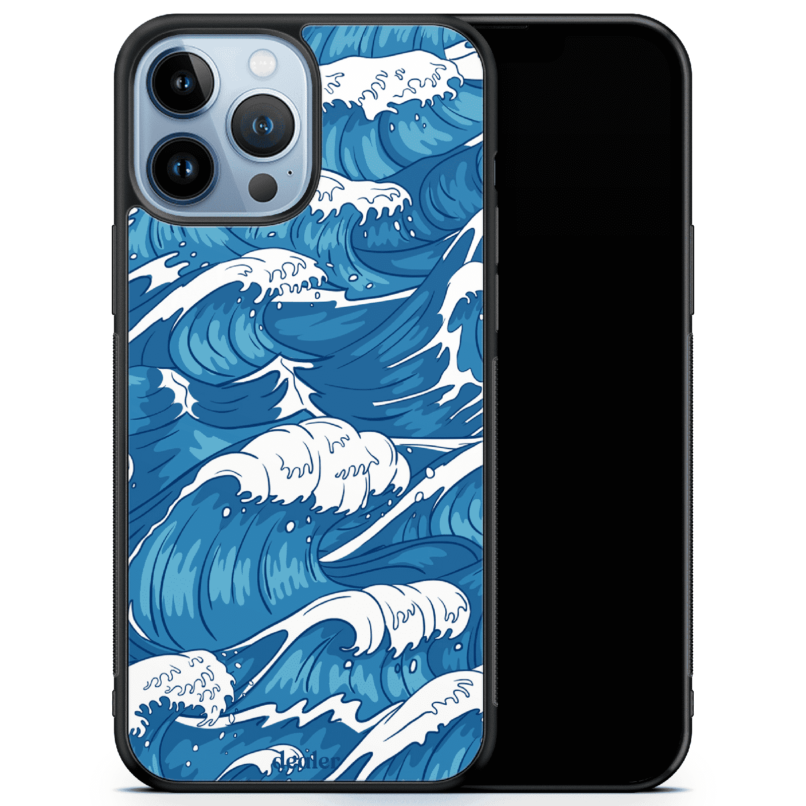 Coque téléphone avec vagues japonaises, coque vague Hokusai silicone renforcé Dealer de coque