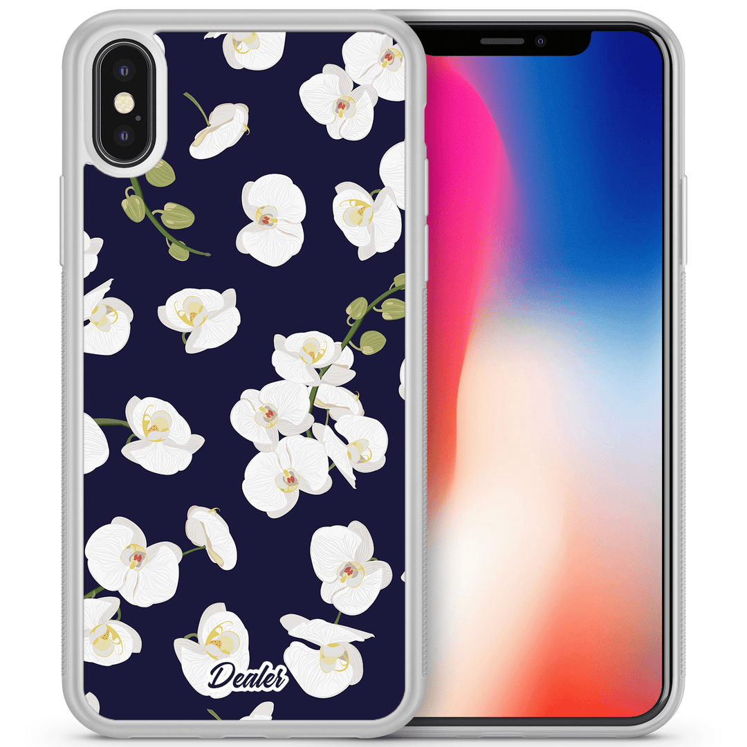 Dealer de coque Coque Silicone renforcé (+5€) Coque Orchidée blanche