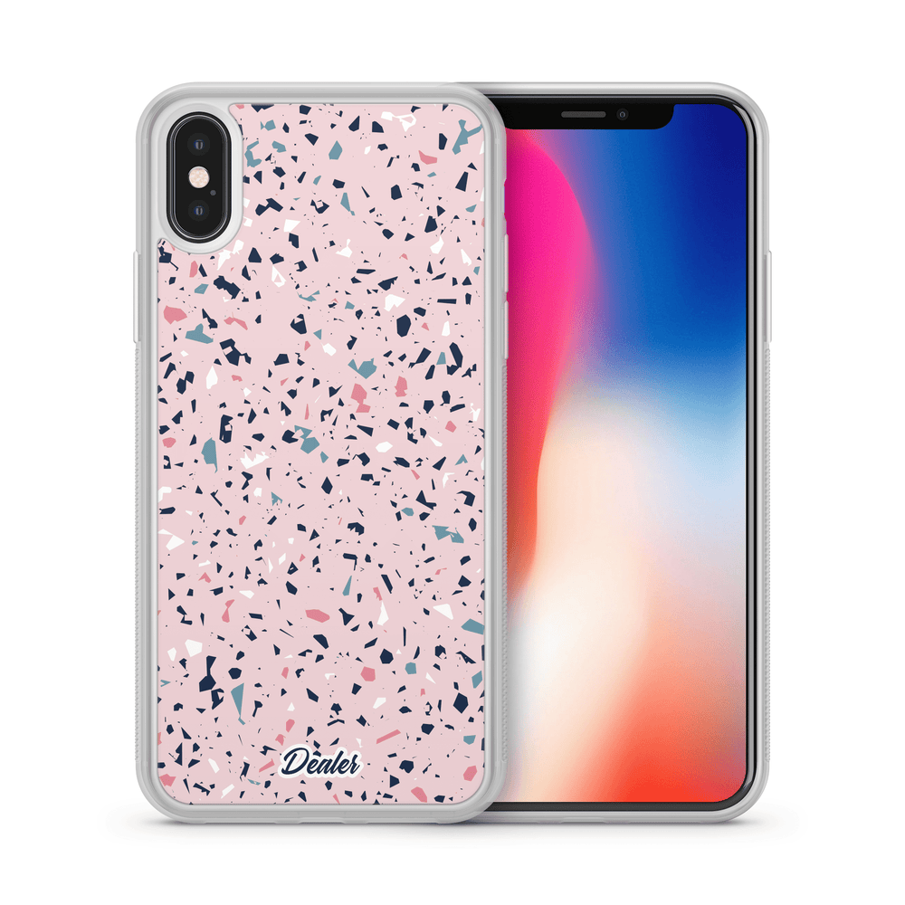 Dealer de coque Coque Silicone renforcé (+5€) Coque Terrazzo Rose et Bleu