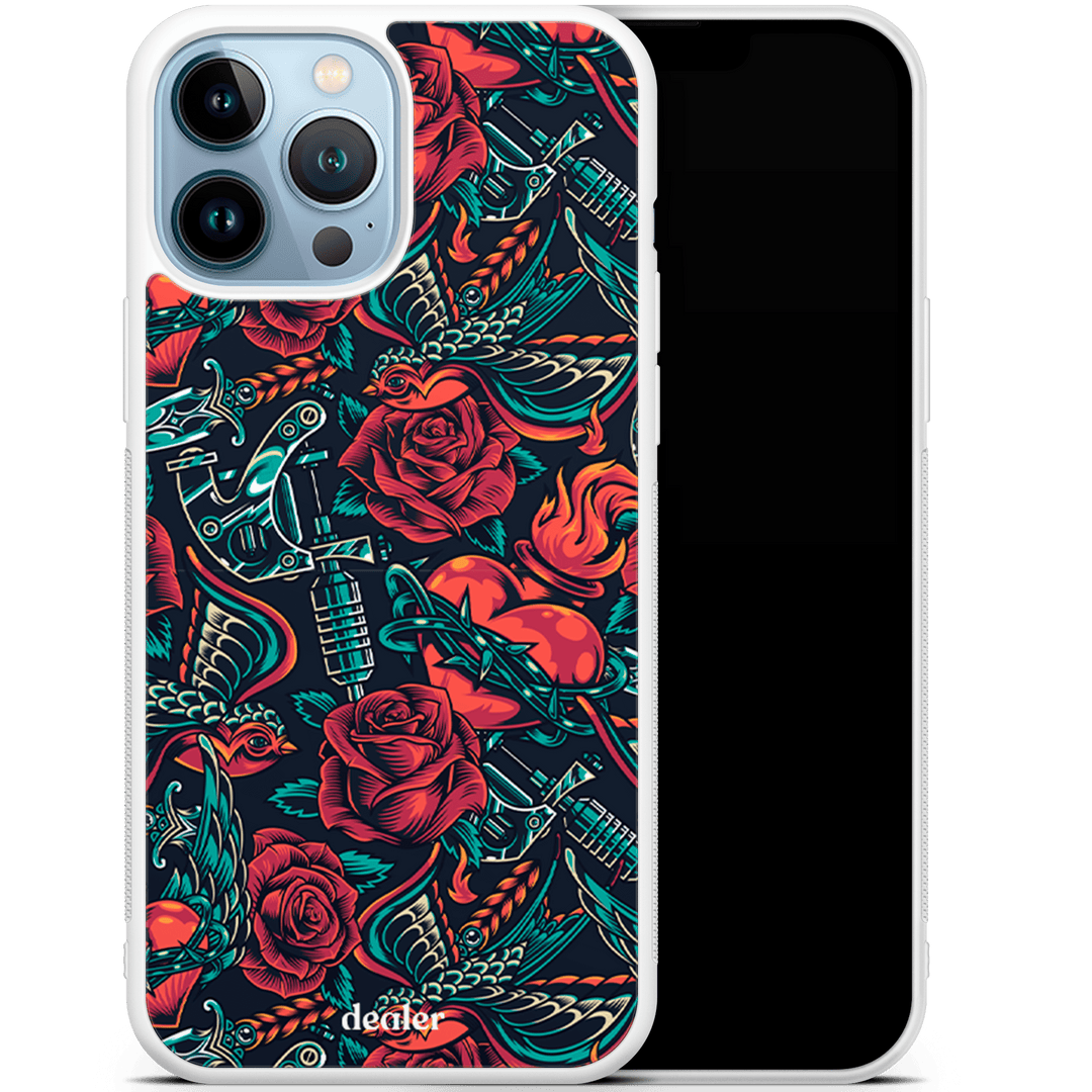 Dealer De Coque Coque Transparent Coque Fleurs rock'n roll