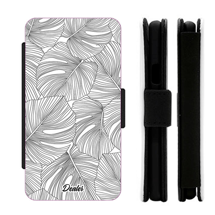 Dealer de coque Etui Feuille Etui Feuilles blanches