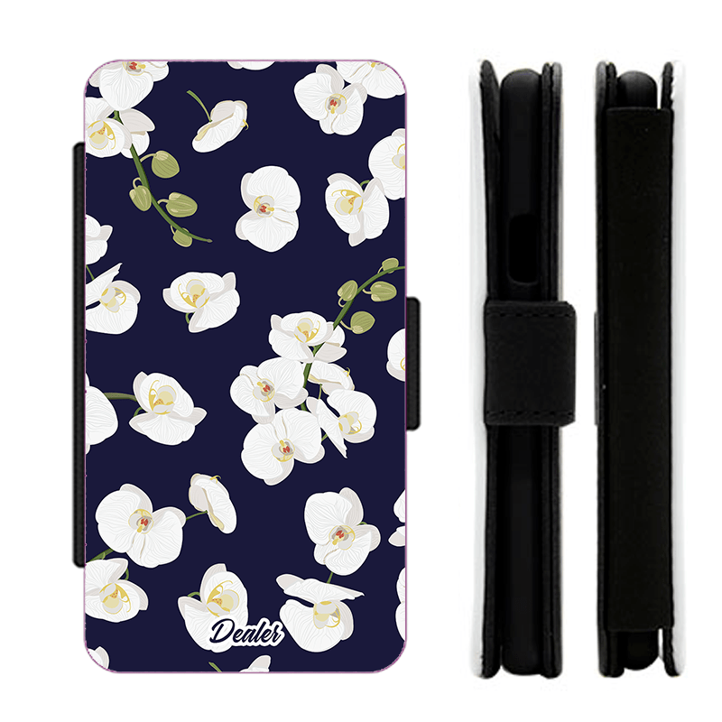 Dealer de coque Etui Fleurie Etui Orchidée blanche