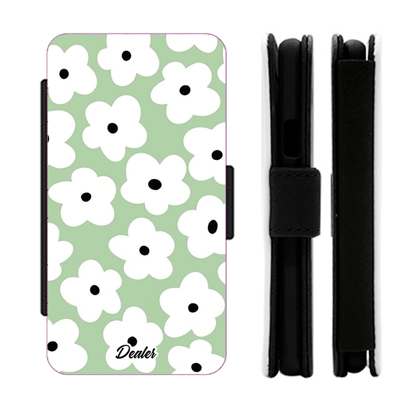 Dealer de coque Etui Fleurie Etui retro Green Floral