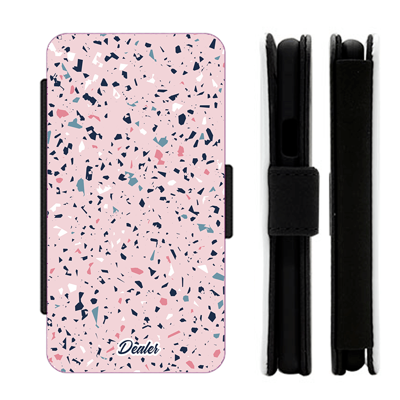 Dealer de coque Etui Abstrait Etui Terrazzo rose et bleu