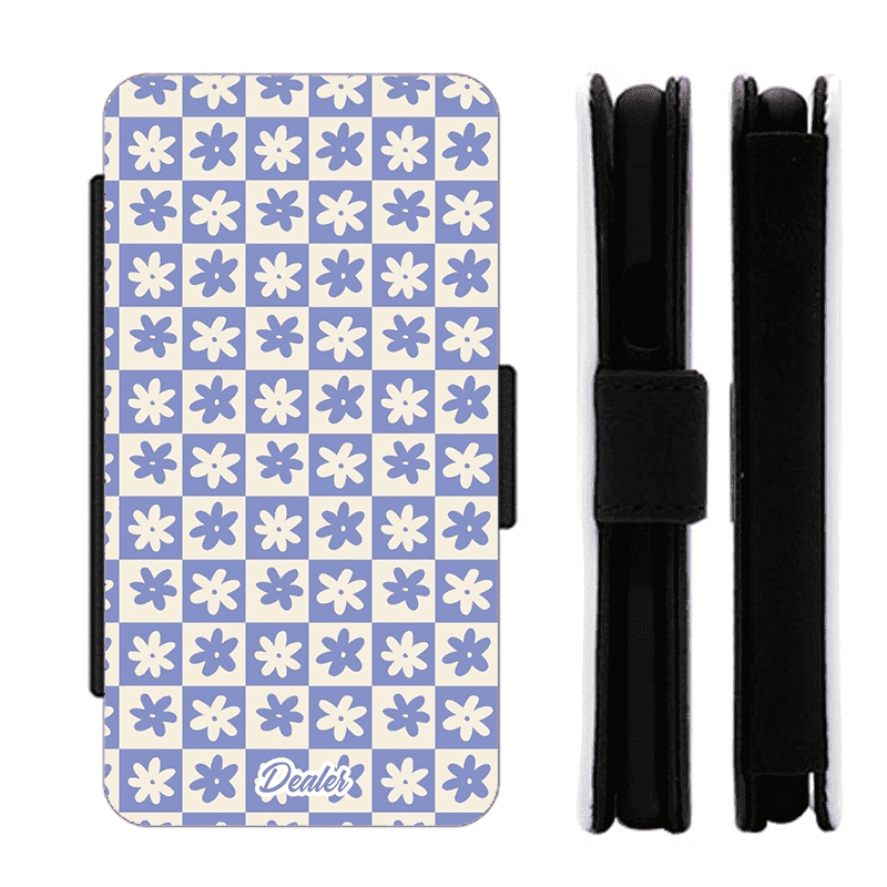 Dealer de coque Etui Fleurie Etui Carré Bleu Fleurs