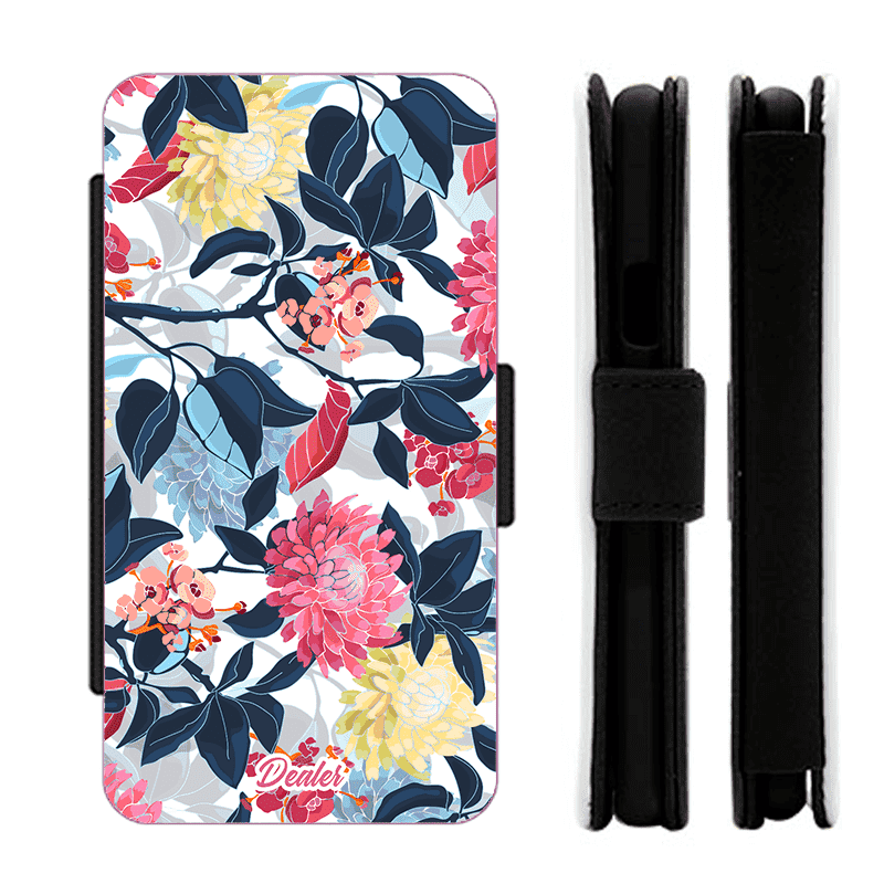 Dealer de coque Etui Fleurie Etui Fleurs roses bleues