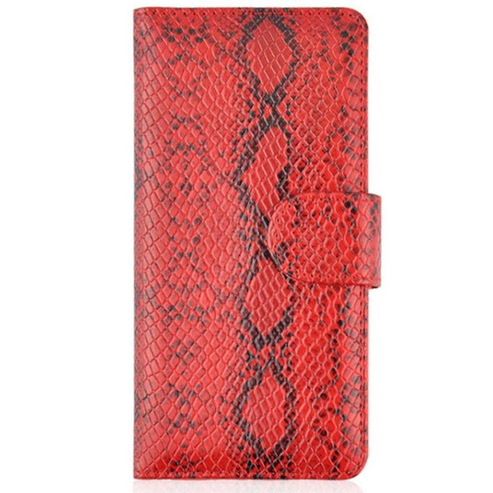 Dealer de Coque Etui basique Housse à clapet Serpent Cuir Rouge