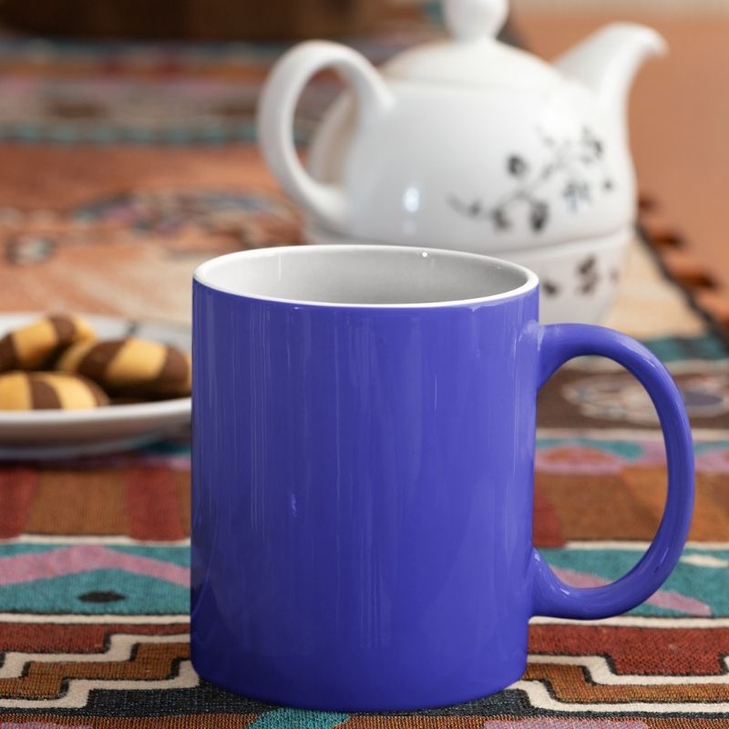 Mug bleu intérieur blanc personnalisé Atelierdudealer