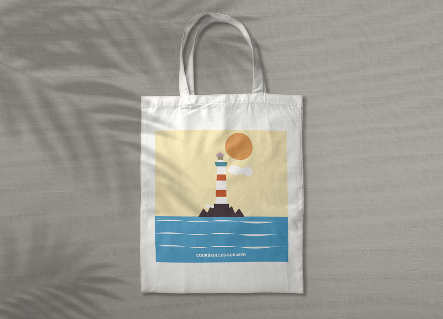 Tote bag COURSEULLES SUR MER Côte de Nacre G/m Atelier Du Dealer